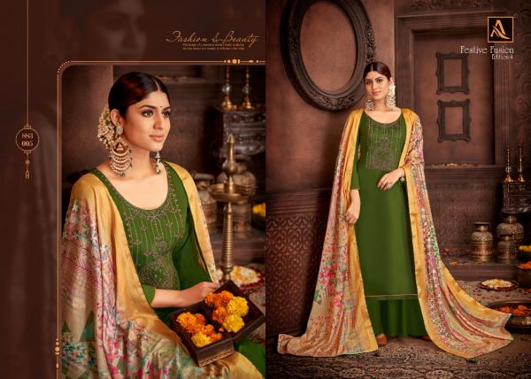 Alok Festive Fusion 3 Fancy Cotton Embroidery Festive Wear Salwar